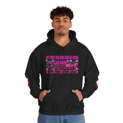 Black Widow Performance Hoodie — Pink Spider Racing Design