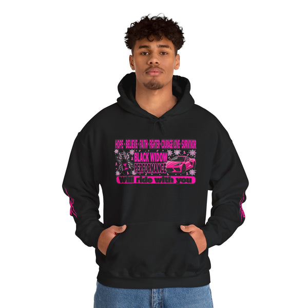 Black Widow Performance Hoodie — Pink Spider Racing Design