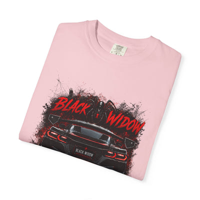 Too Fast To Follow Black Widow Horsepower Sports Car T-Shirt