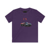 Kids C8 Corvette black widow tee with sports car motif for kids