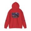 Cozy Veteran ’Merica Car Flag Hoodie with patriotic Corvette pullover design and distressed flag car graphic