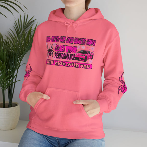 Black Widow Performance Hoodie — Pink Spider Racing Design
