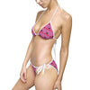 Pink Black Widow logo bikini with adjustable tie-side triangle top for women