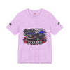 Black Veteran Corvette C8 Tee with Black Widow Performance graphic on a black cotton t-shirt