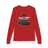 Youth Long Sleeve Tee — 'Be Nice You Jerk' Spider Graphic Front & Black Widow Performance Car Back