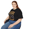 Who Dat? Black Widow heavyweight racing graphic tee with vintage cotton and crew emblem