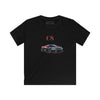 Kids black C8 Corvette One of One Black Widow tee with car graphic