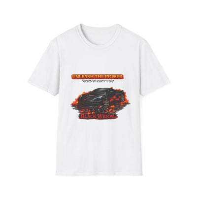 Black Widow Sports Car T-Shirt — "Unleash the Power" Graphic Tee