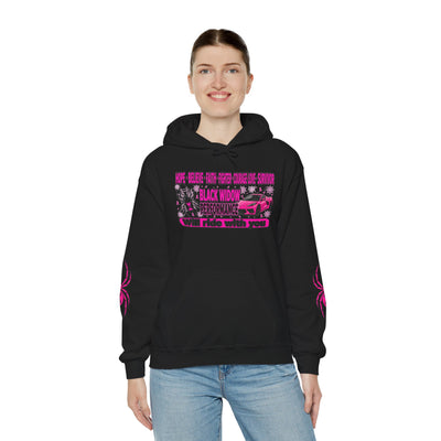 Black Widow Performance Hoodie — Pink Spider Racing Design
