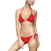 Pink Black Widow logo bikini with tie-side triangle top and adjustable bottoms