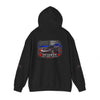 Veteran ’Merica Car Flag Hoodie patriotic corvette pullover with distressed flag design and cozy kangaroo pocket