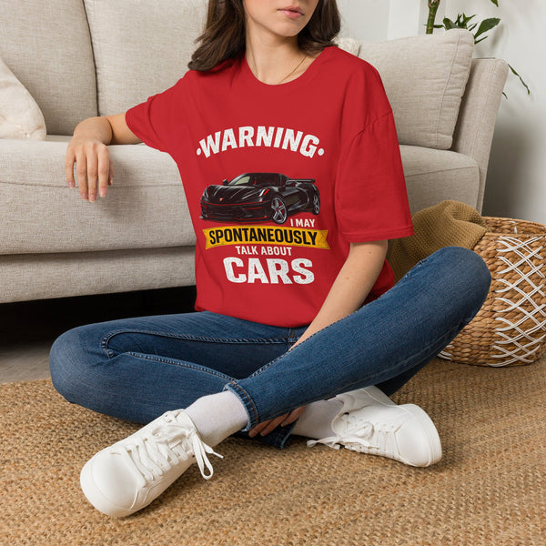 Car T-Shirt — "Warning I May Spontaneously Talk About Cars" Vintage Sports Car Tee