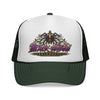 Black Widow Performance Trucker Hat — Retro Skull & Arachnid Mesh Cap