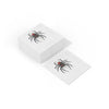 Black Widow Spider cocktail napkin with red abdomen and web design on white three-ply paper, 4.8x4.8 inches