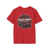 Black Widow Performance Venom in Motion Corvette tee with racing spider graphic on black cotton shirt