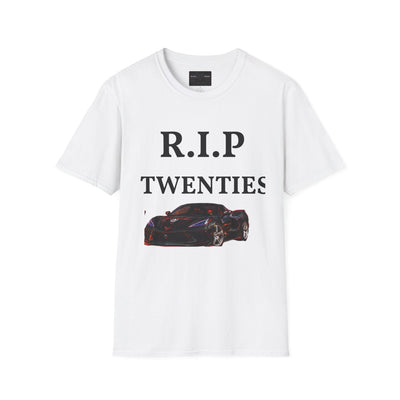 Black Widow Corvette R.I.P. 1920s nostalgic vintage style t-shirt with soft cotton fabric and retro design