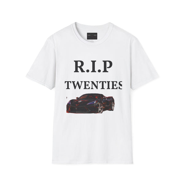 Black Widow Corvette R.I.P. 1920s nostalgic vintage style t-shirt with soft cotton fabric and retro design