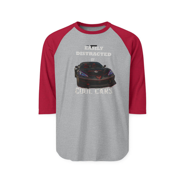 Easily Distracted by Cool Cars Raglan Shirt