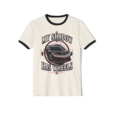 Black Widow Performance unisex cotton ringer t-shirt with classic fit and contrasting collar and sleeve binding