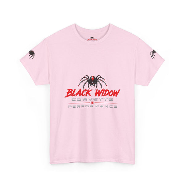 Black Widow Corvette performance tee with vintage car graphic and midnight race scene