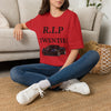 Black Widow Corvette R.I.P. 1920s nostalgia t-shirt with vintage style and size guide table
