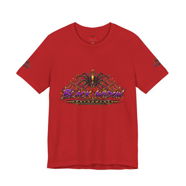 Black Widow Mardi Gras Tee — Vintage Spider Performance Graphic T-Shirt