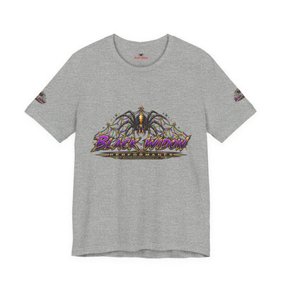 Black Widow Mardi Gras Tee — Vintage Spider Performance Graphic T-Shirt