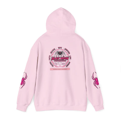 Black Widow Performance Hoodie — Pink Spider Racing Design