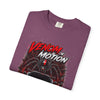 Venom in Motion Corvette C8 T-shirt with black widow and coiled spider graphic, heavyweight cotton, relaxed fit