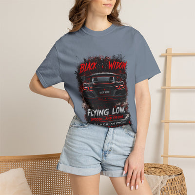 Too Fast To Follow Black Widow Horsepower Sports Car T-Shirt