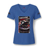 Checking Under The Hood Tee — Women's V-Neck Cat & Sports Car Graphic
