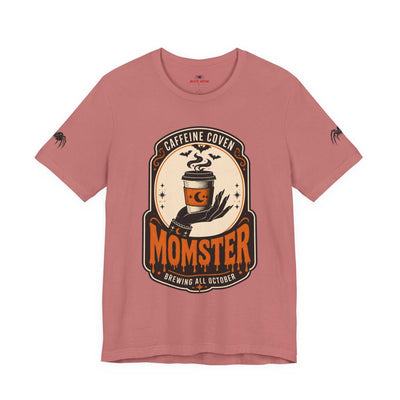 Momster Caffeine Coven Tee | Halloween Mom shirt, spooky pumpkin coffee design