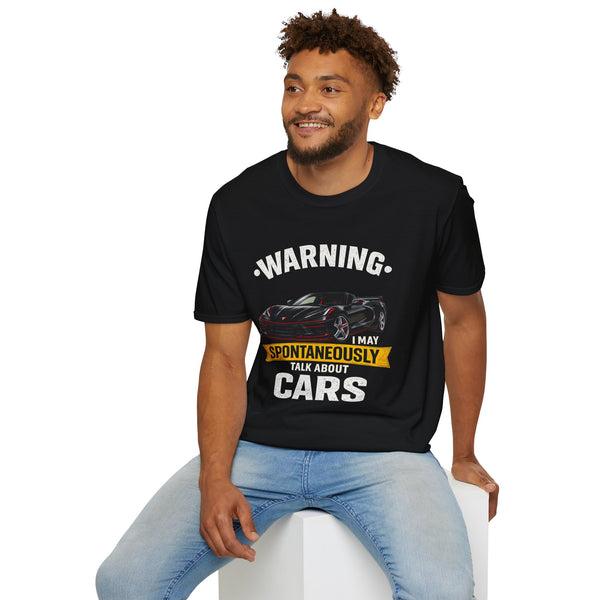 Car T-Shirt — "Warning I May Spontaneously Talk About Cars" Vintage Sports Car Tee