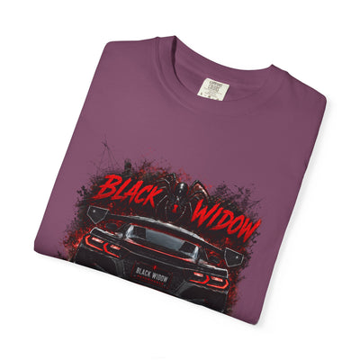 Too Fast To Follow Black Widow Horsepower Sports Car T-Shirt