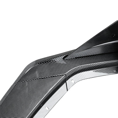 Black Widow Corvette C8, Car Front Bumper Lip Spoiler Splitter For Chevrolet Corvette C8 2 Door Z51 Stingray STG 3 2020-2024 Glossy Black Carbon Look