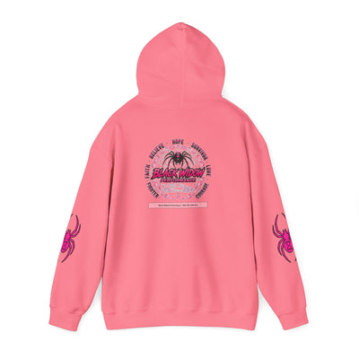 Black Widow Performance Hoodie — Pink Spider Racing Design