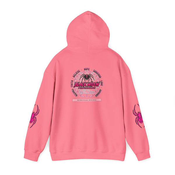 Black Widow Performance Hoodie — Pink Spider Racing Design