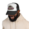 Black Widow Performance Trucker Hat — Retro Skull & Arachnid Mesh Cap