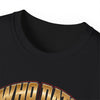 Who Dat? Black Widow heavyweight racing graphic tee with vintage cotton and black widow emblem