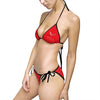 Pink Black Widow logo bikini with tie-side triangle top and adjustable straps