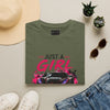 Girls Drive Fast Too Corvette C8 T-shirt in lightweight cotton with bold chest print and subtle sleeve details