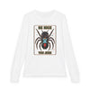 Youth Long Sleeve Tee — 'Be Nice You Jerk' Spider Graphic Front & Black Widow Performance Car Back