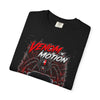Black heavyweight Venom in Motion Corvette C8 T-shirt with spider and car graphic