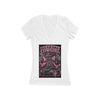 Women's slim-fit Corvette Cowgirl V-Neck Tee with retro pink car and star-speckled graphic