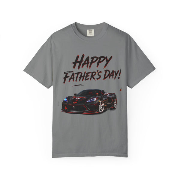 Black Widow Corvette C8 Dad T-shirt in soft garment-dyed cotton with minimalist car design