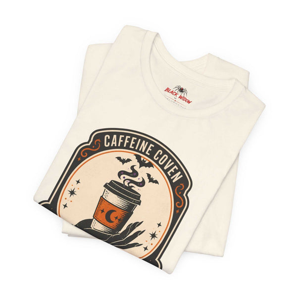 Momster Caffeine Coven Tee | Halloween Mom shirt, spooky pumpkin coffee design
