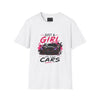 Girls Drive Fast Too Corvette C8 T-shirt with bold chest print on lightweight cotton