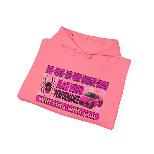 Black Widow Performance Hoodie — Pink Spider Racing Design