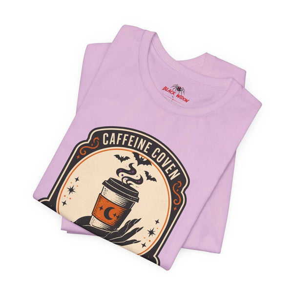 Momster Caffeine Coven Tee | Halloween Mom shirt, spooky pumpkin coffee design