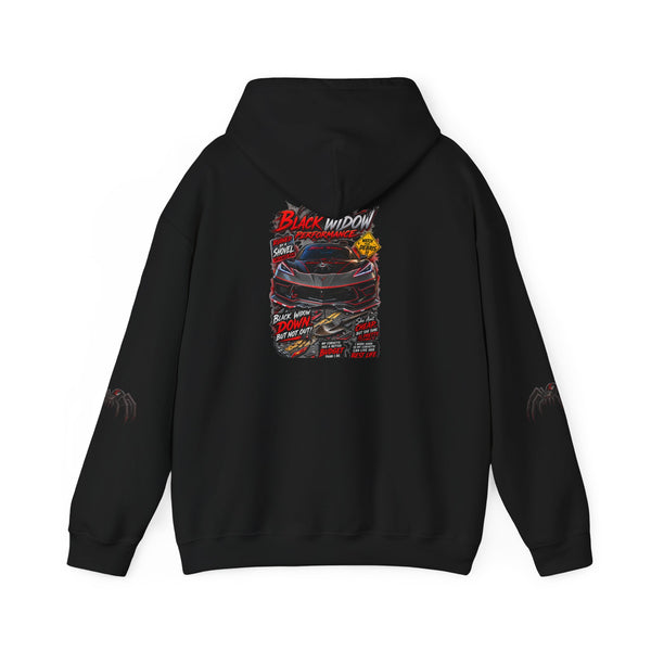 Black Widow Racing Hoodie — Spider Logo Performance Pullover